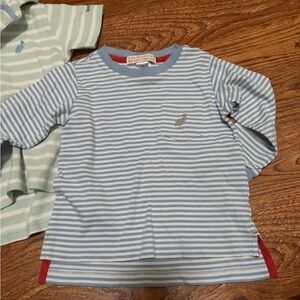 The Beaufort Bonnet Company Blue and White Striped Long Sleeve Tee